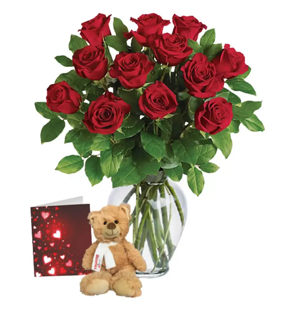 12 Romantic Roses Bouquet