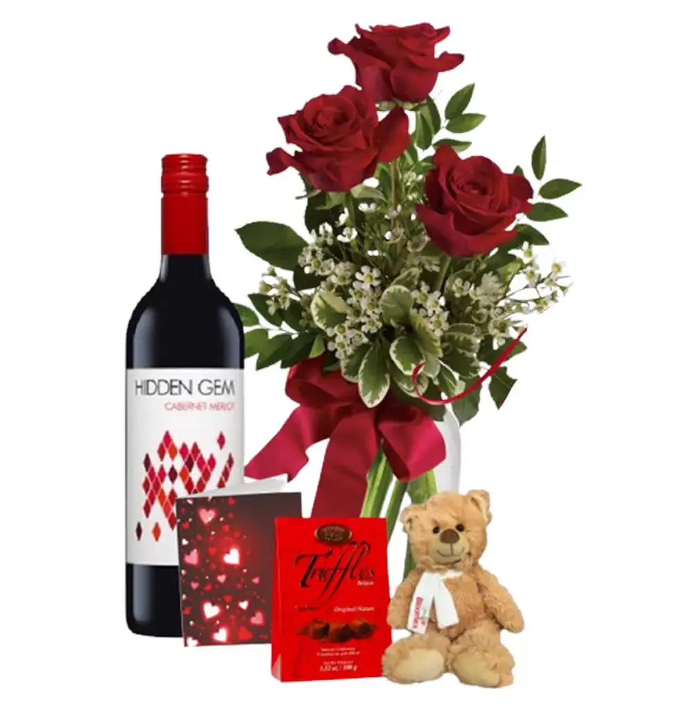 Gift Idea Roses & Wine