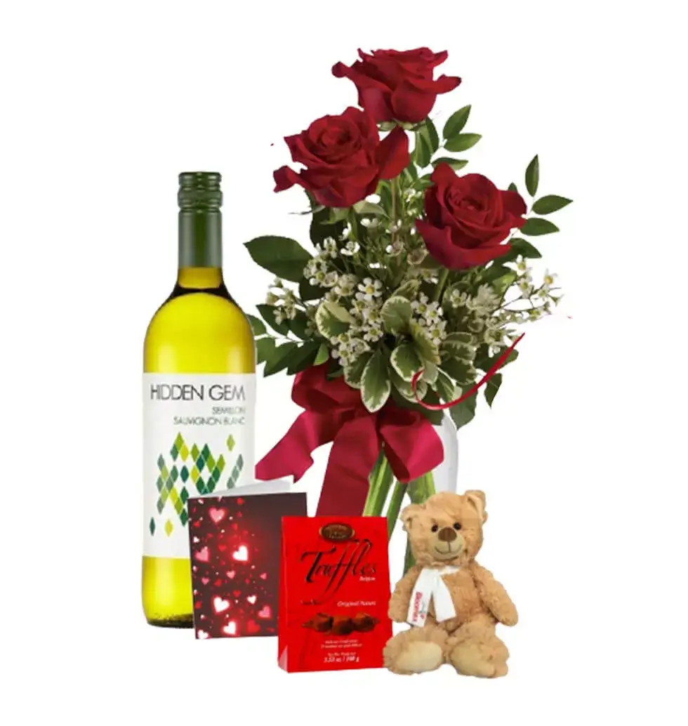 Pack Of Roses & Wine
