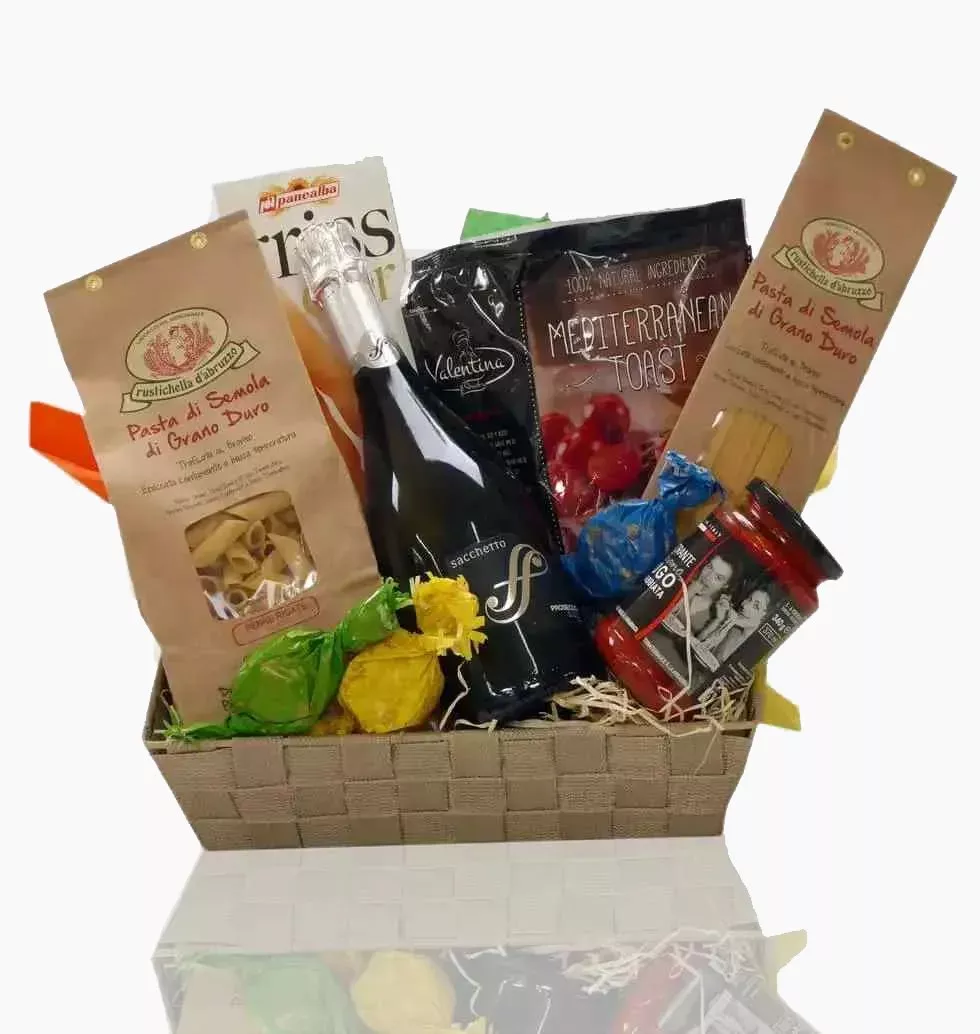Pasta And Champagne Gift Basket