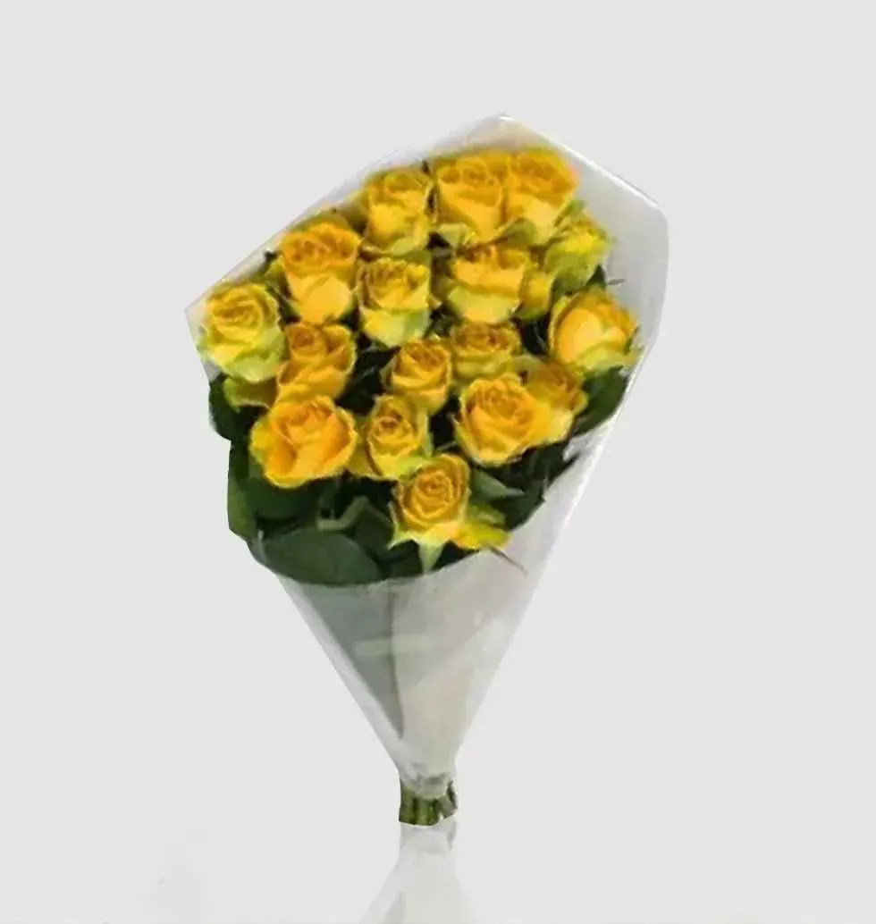 Set Of 18 Yellow Roses