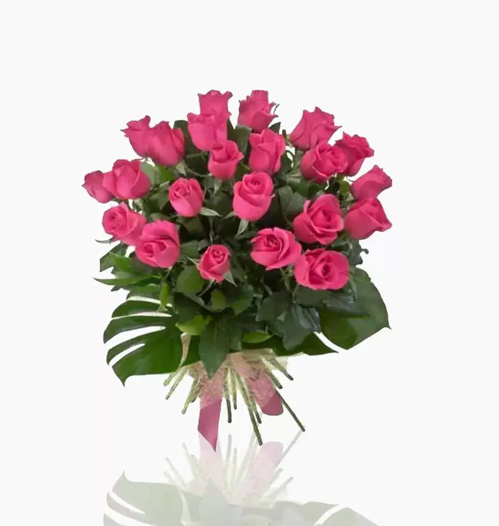 Set Of 24 Pink Roses