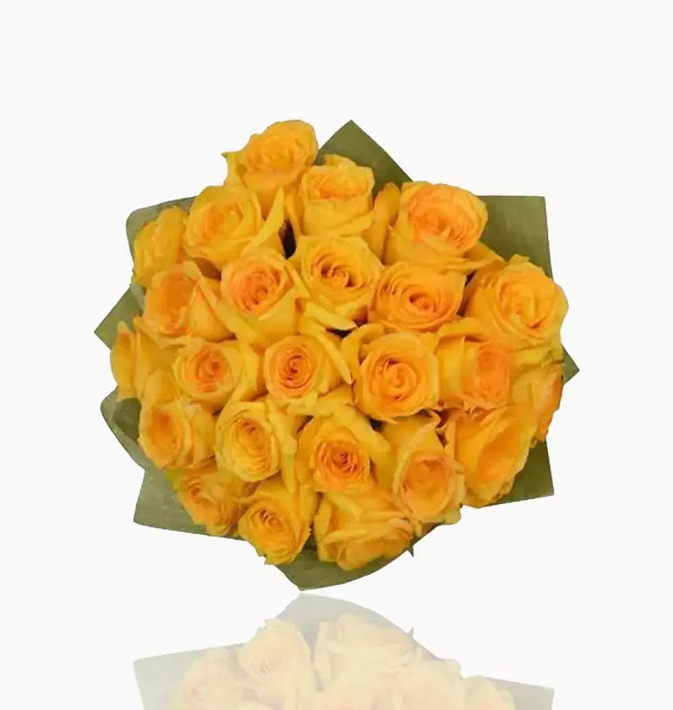 Set Of 24 Yellow Roses