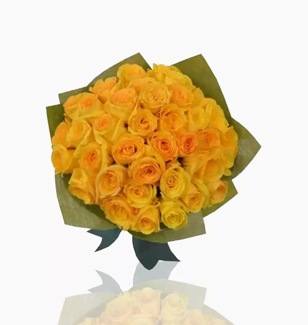 Set Of 36 Yellow Roses