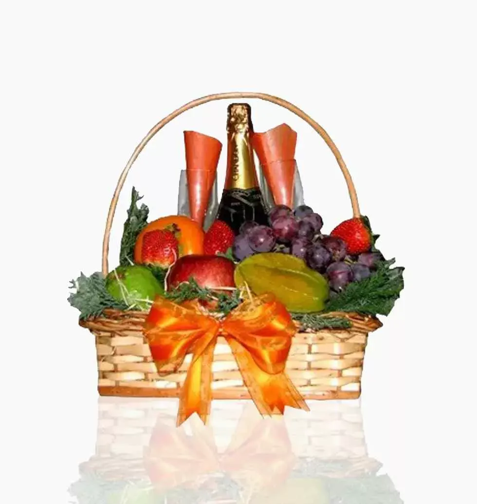 Sparkling Wine Fruit Basket
