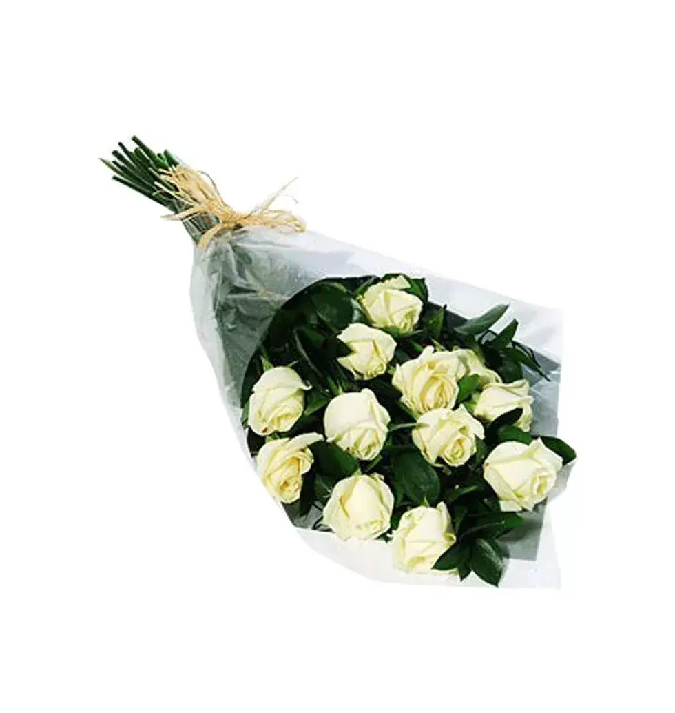 Bouquet Of 12 White Roses