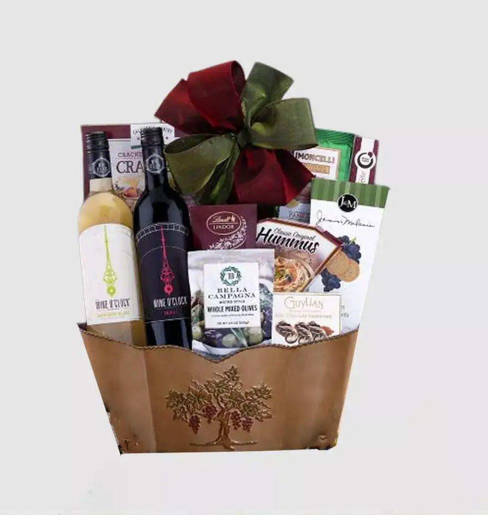Red And White Wine Basket