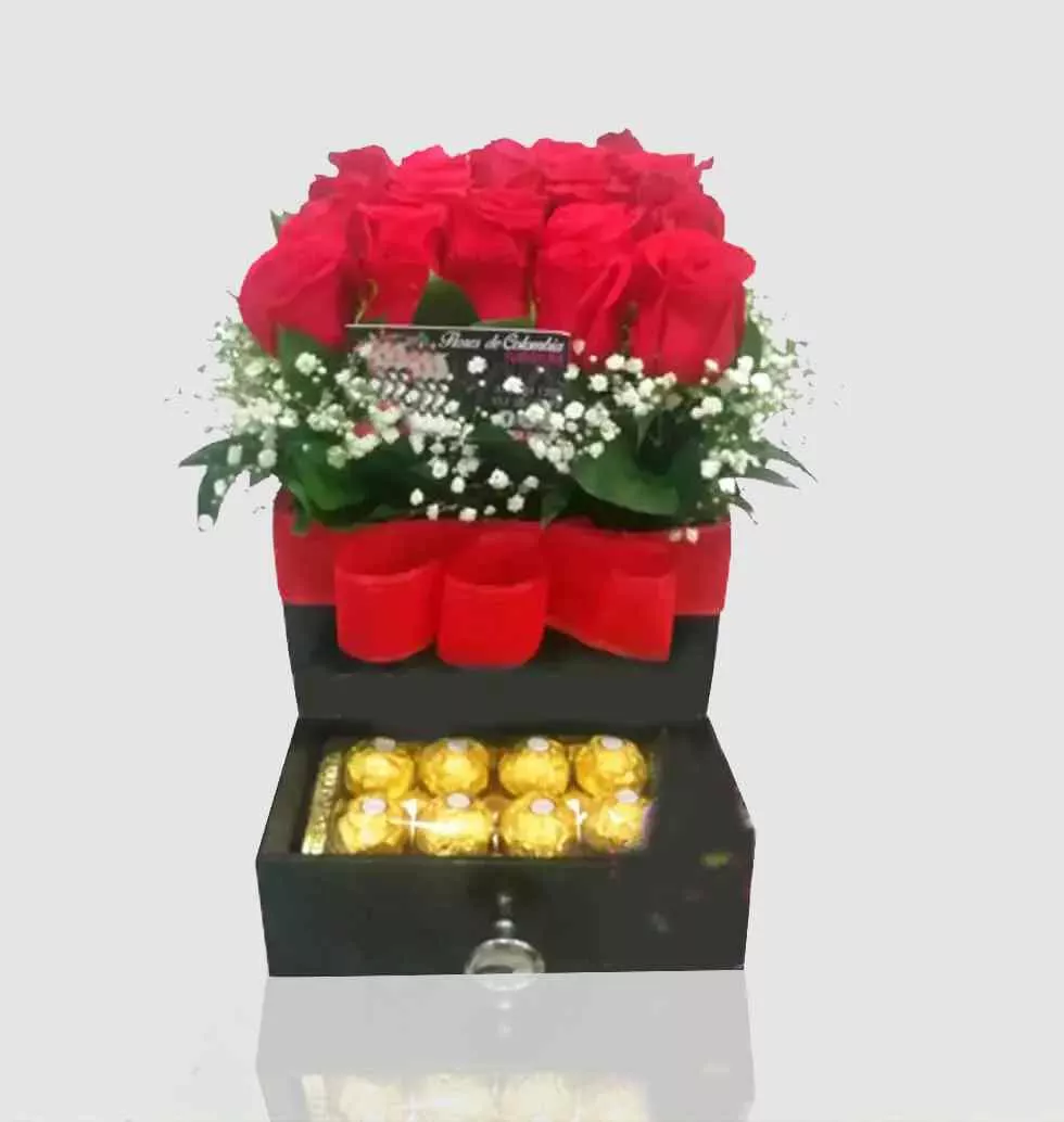 Flowers And Chocolates Gift Box