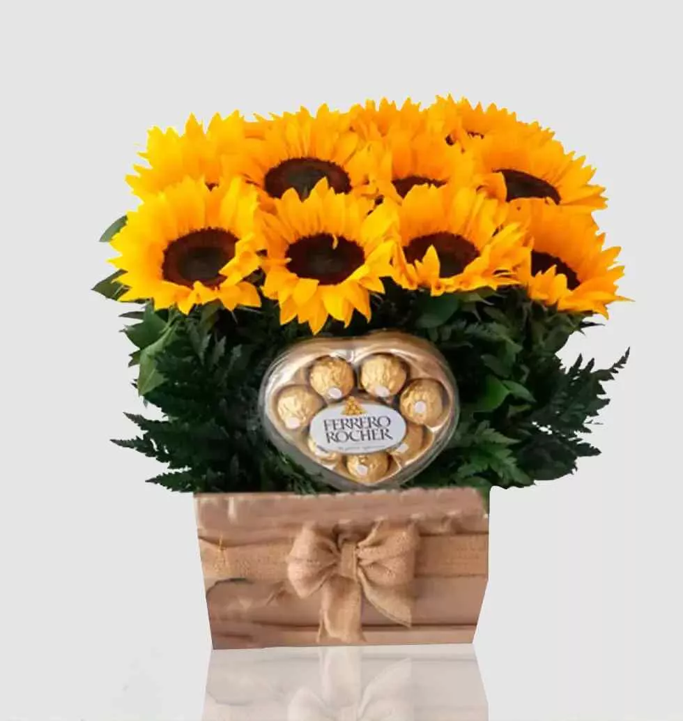 Gift Box Of Sunflowers
