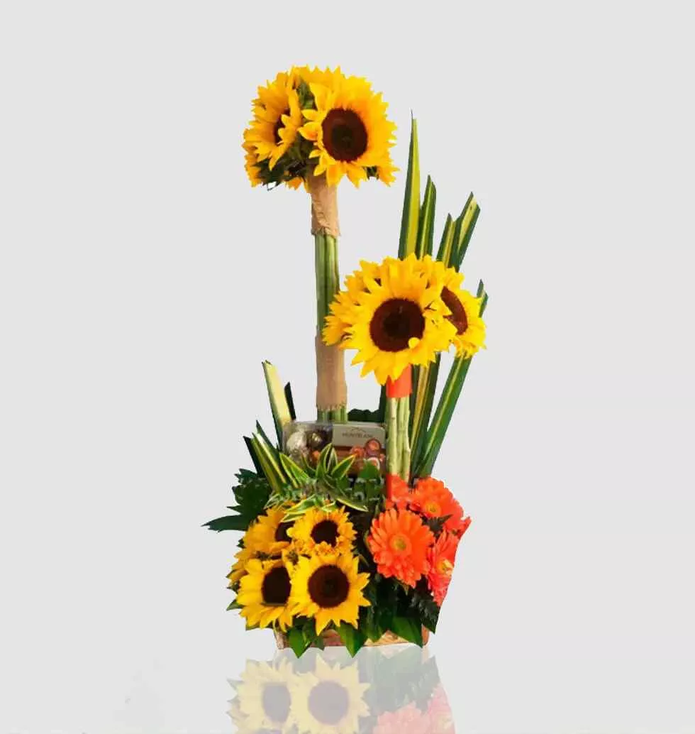 Topiary With Double Sunflowers
