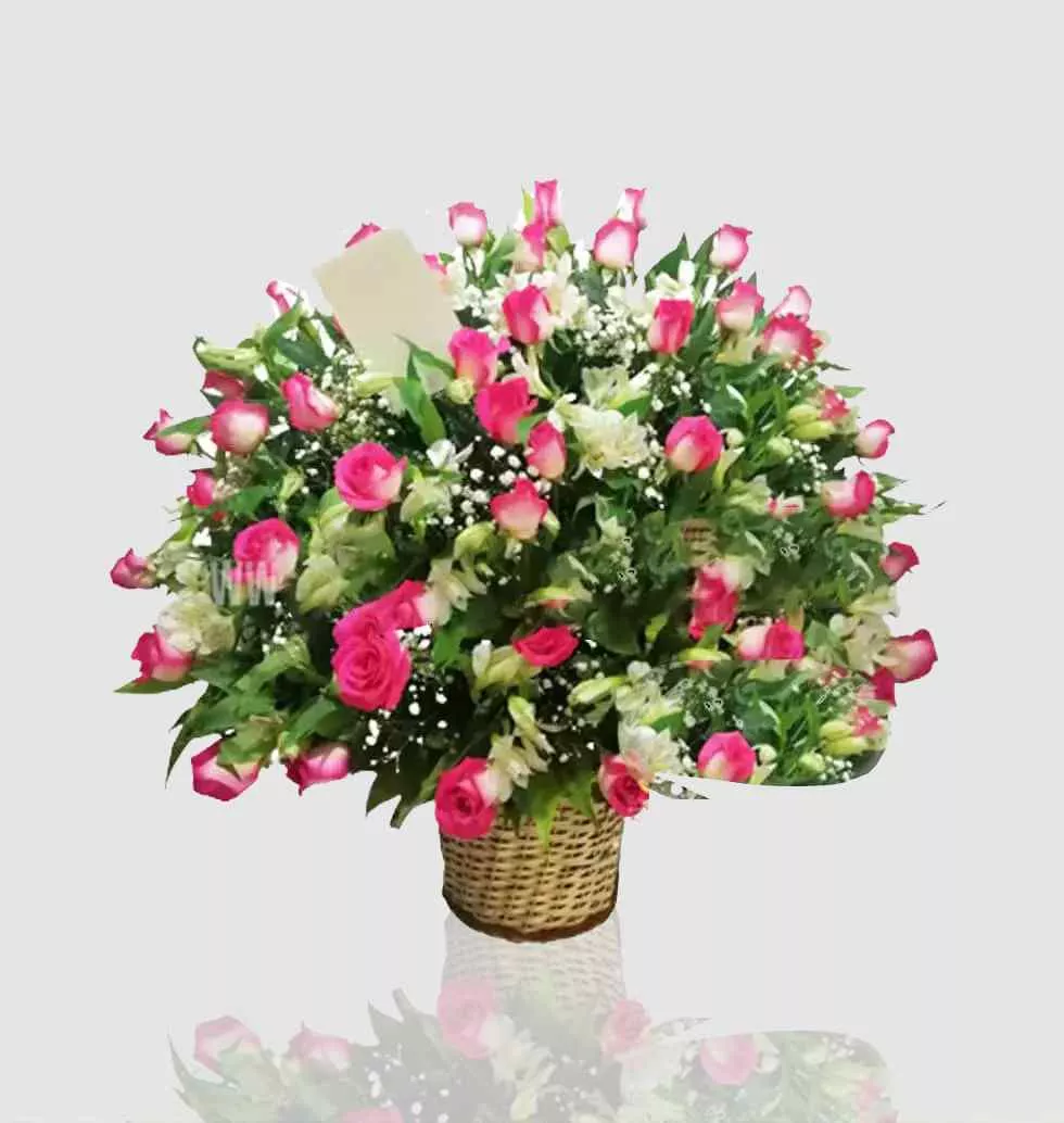 Basket With Large Flowers