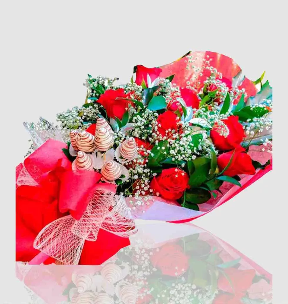 Rose And Strawberry Bouquet