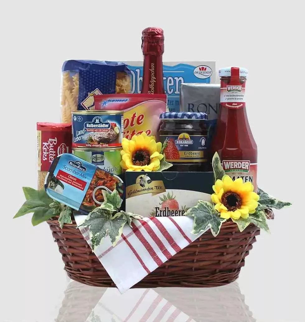 Basket Of Delights with Sparkling Wine