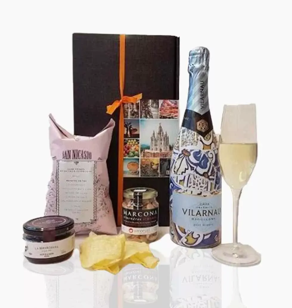 Gift Basket With Sparkling Wine