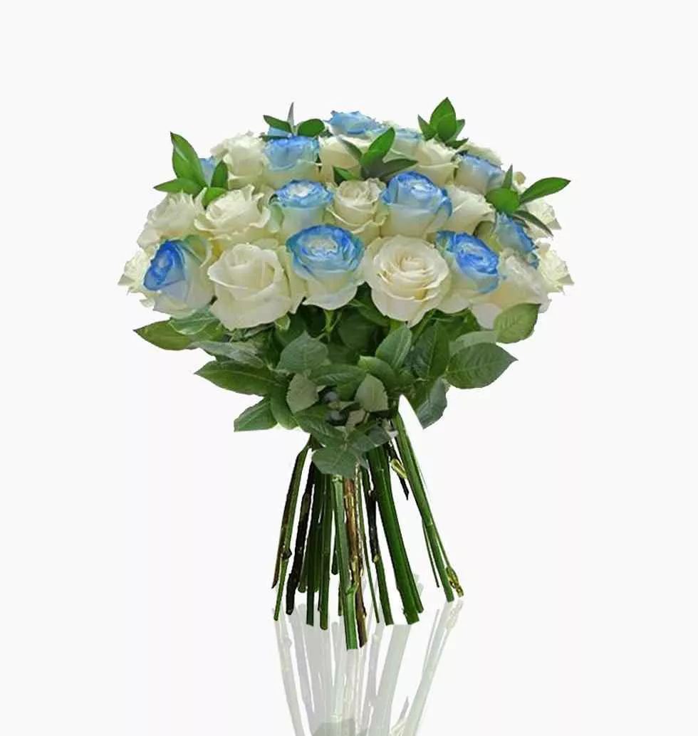Blue Horizon White Roses