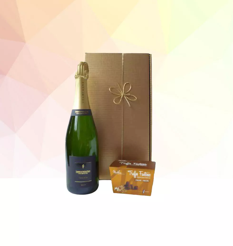 Champagne And Delicious French Pralines Truffles