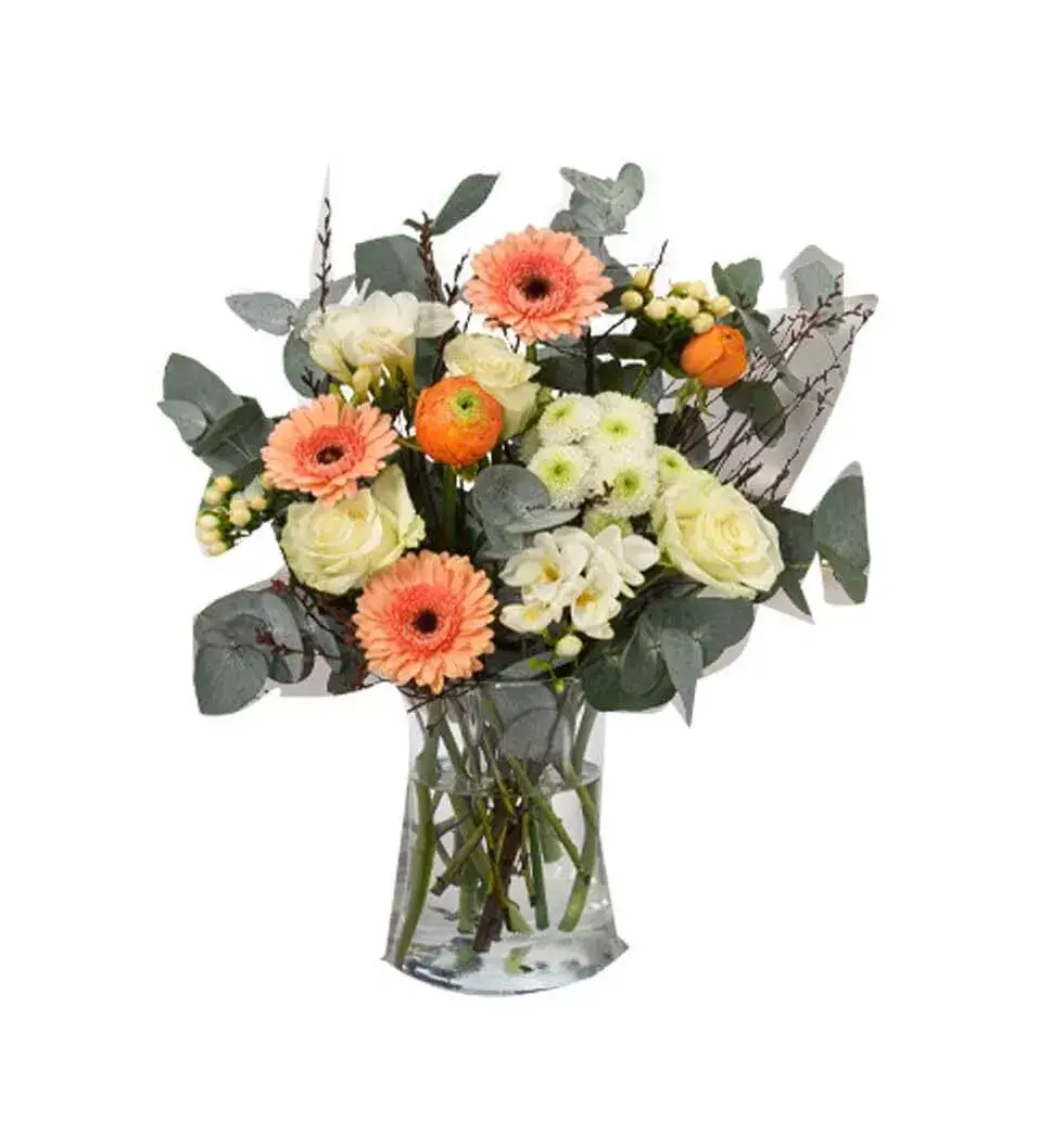 Flowers Are Arranged In A Bouquet.