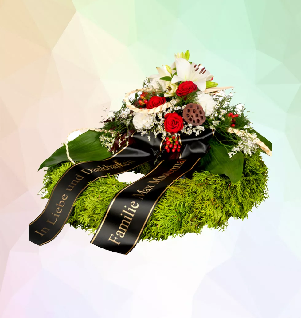 Lilies In Funeral Wreath