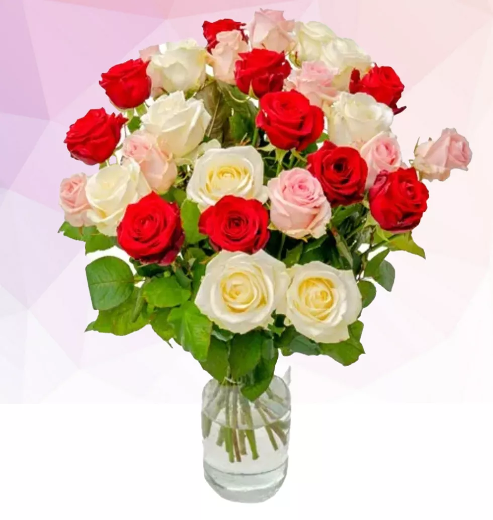 30 Red Mixed Roses