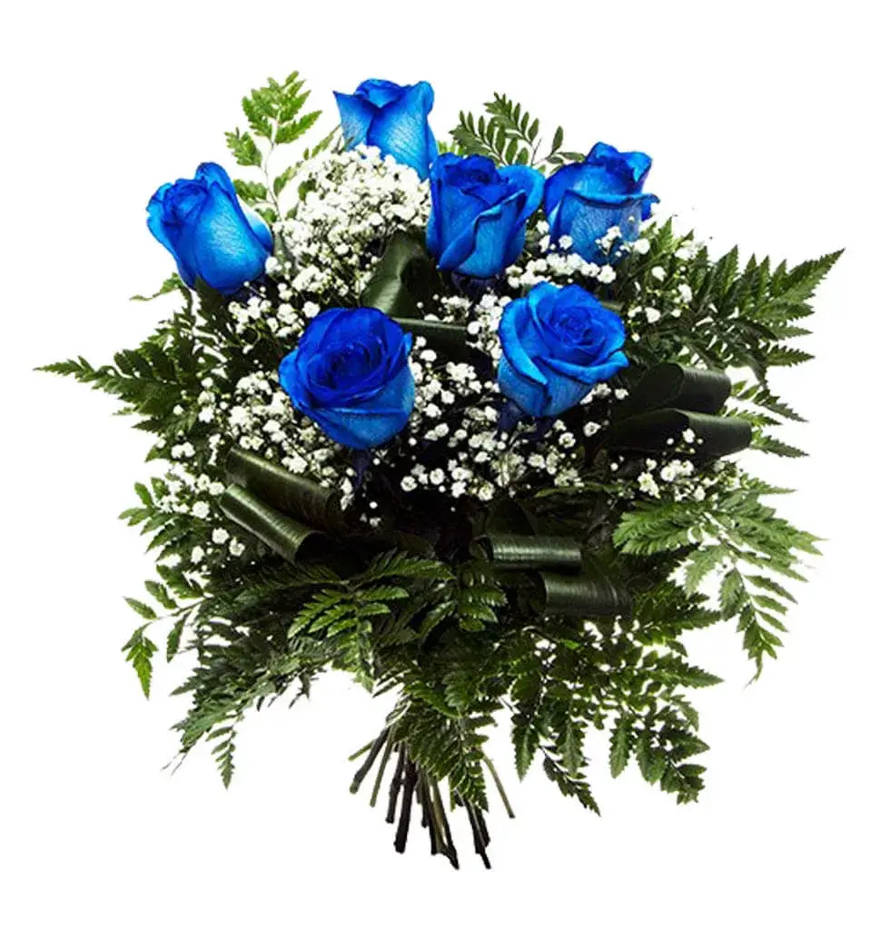 6 Blue Roses Bouquet
