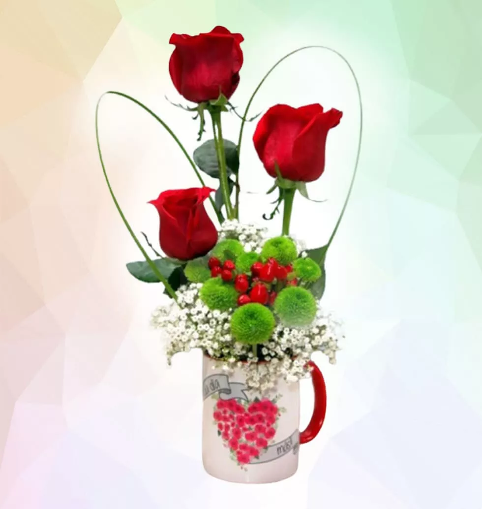 3 Roses In A Vase