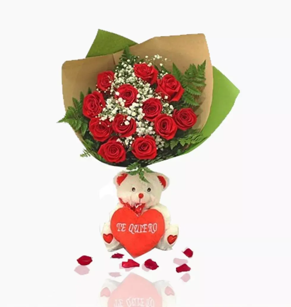 12 Best Red Roses & Teddy Bouquet