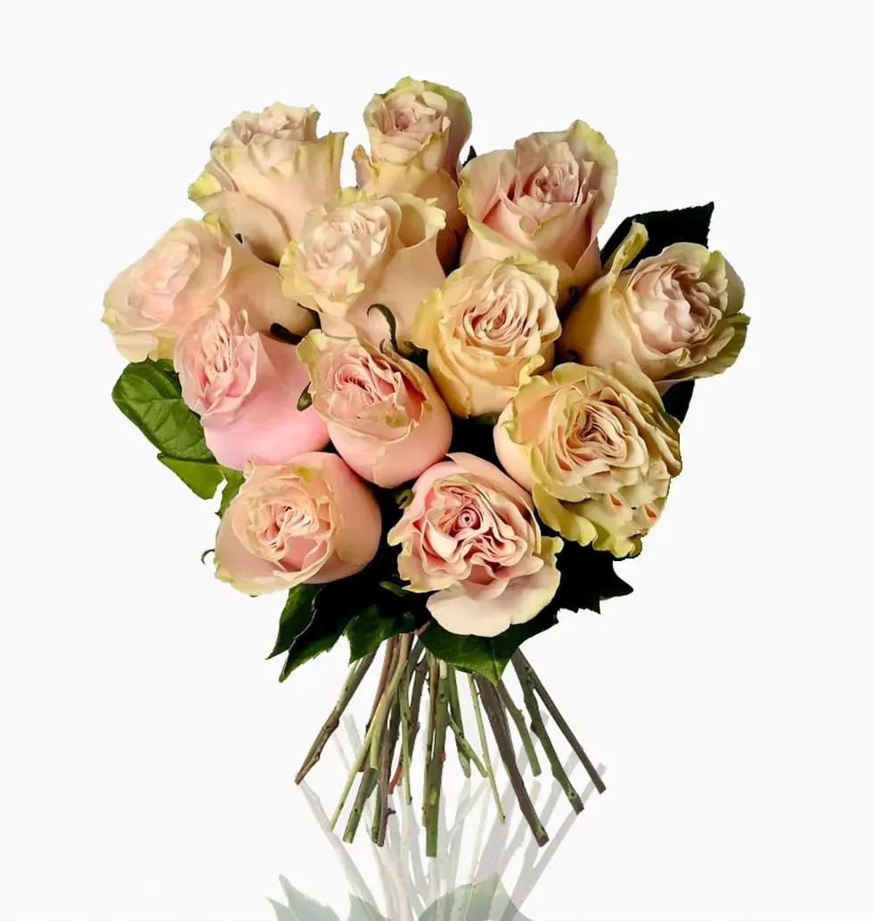 Elegant 15 Premium Pink Roses Bouquet