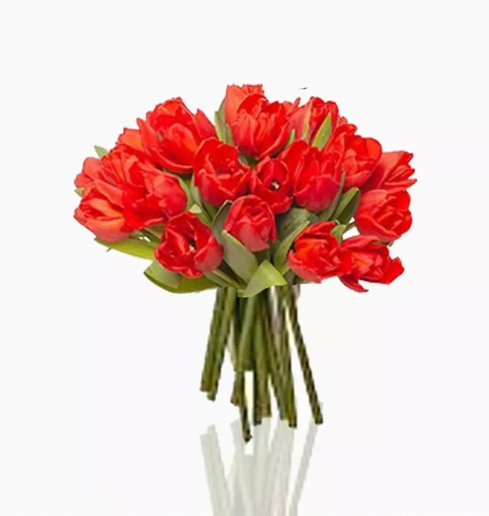 Elegant 30 Red Tulip Ensemble