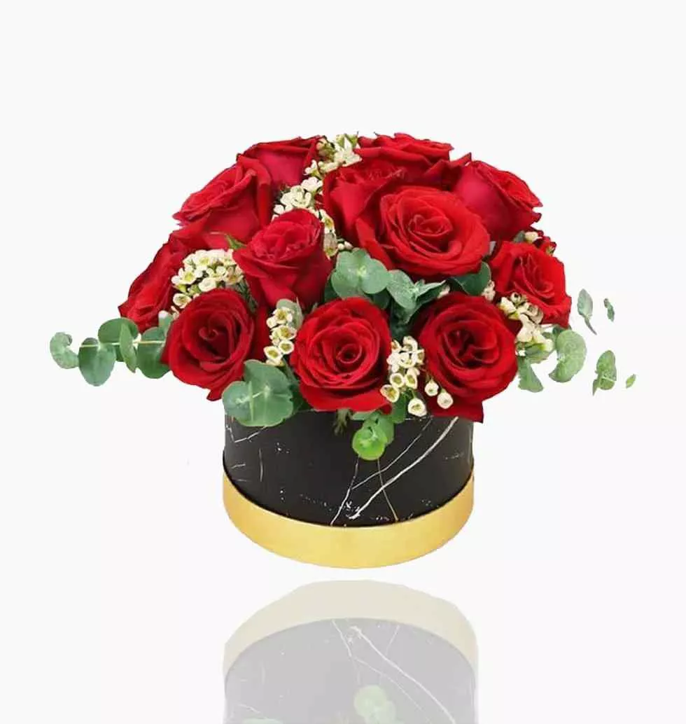 Flower Box With Red Roses