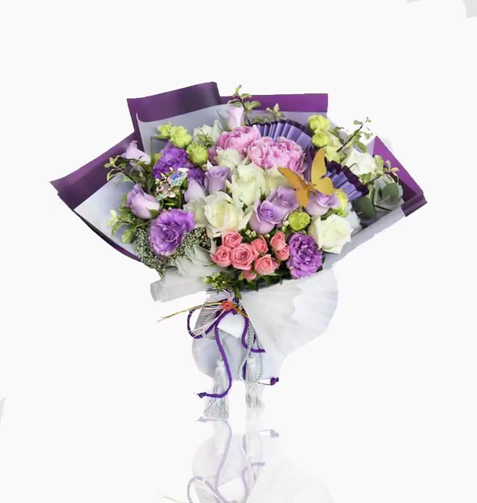 Bouquet Of Purple Roses