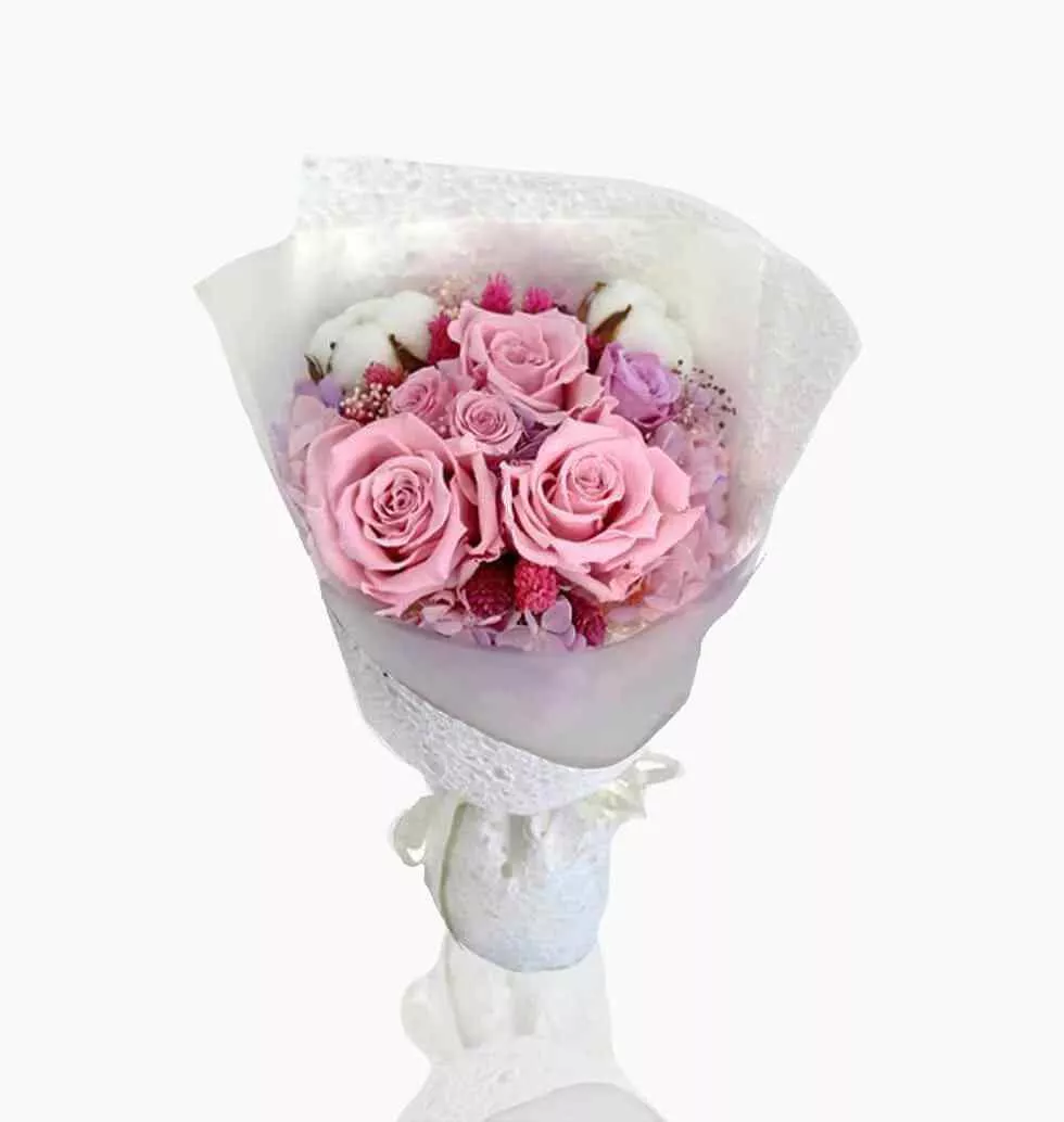 Preserved Pink Egg Bouquet