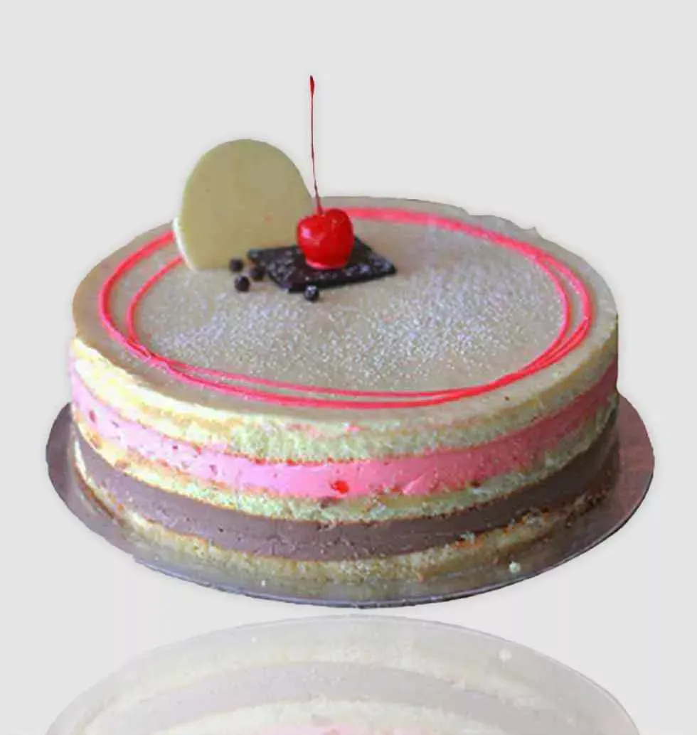 Triple Layer Delight: Cake