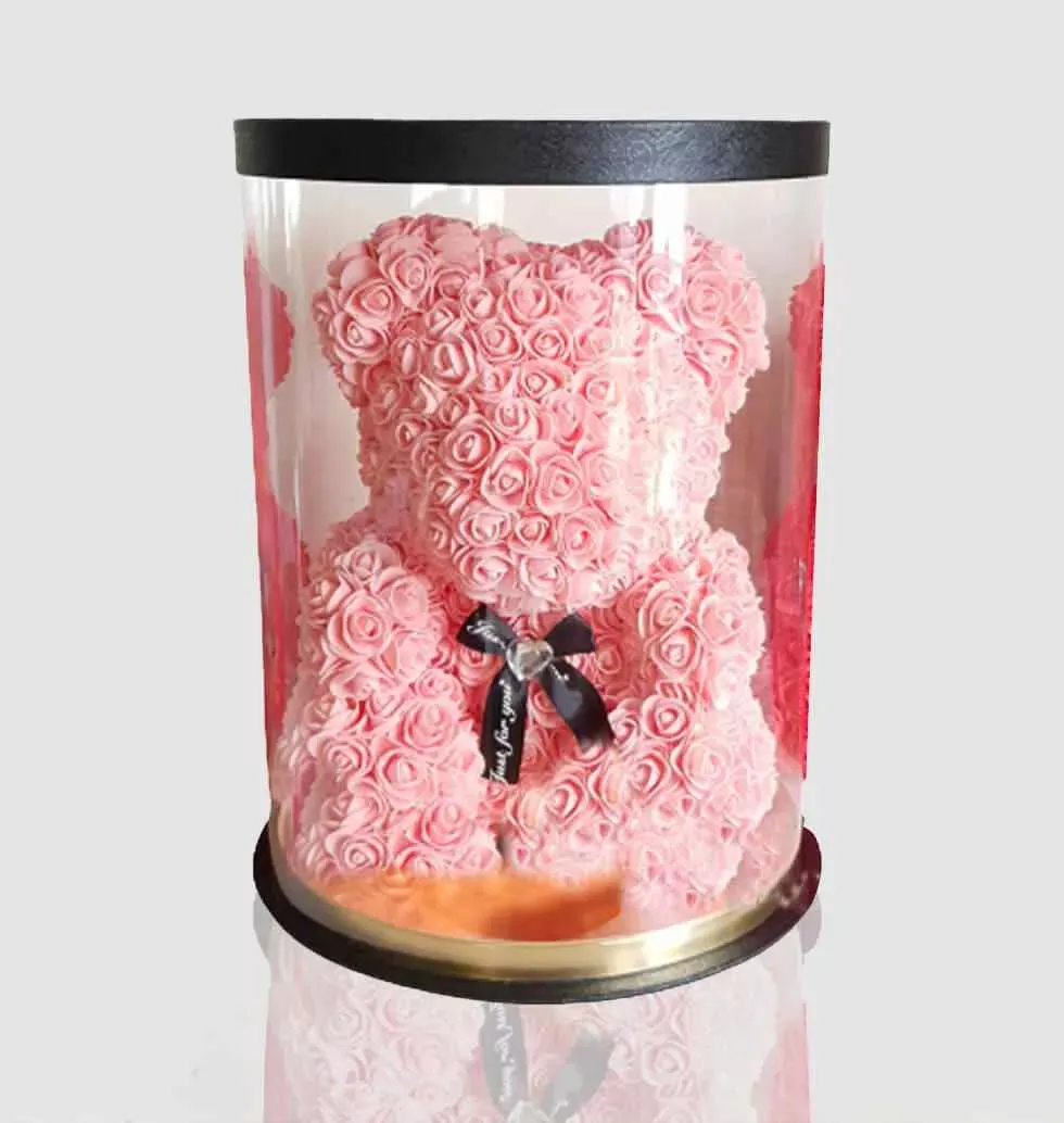 Pink Blooming Bear Artificial