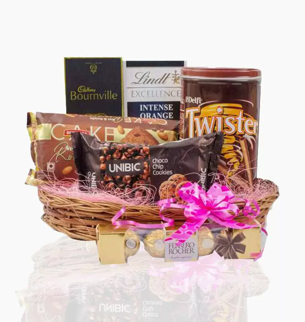 A Delightful Basket Of Chocolates
