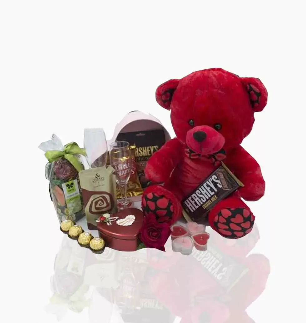 Hamper With Teddy And Imported Chocolates 