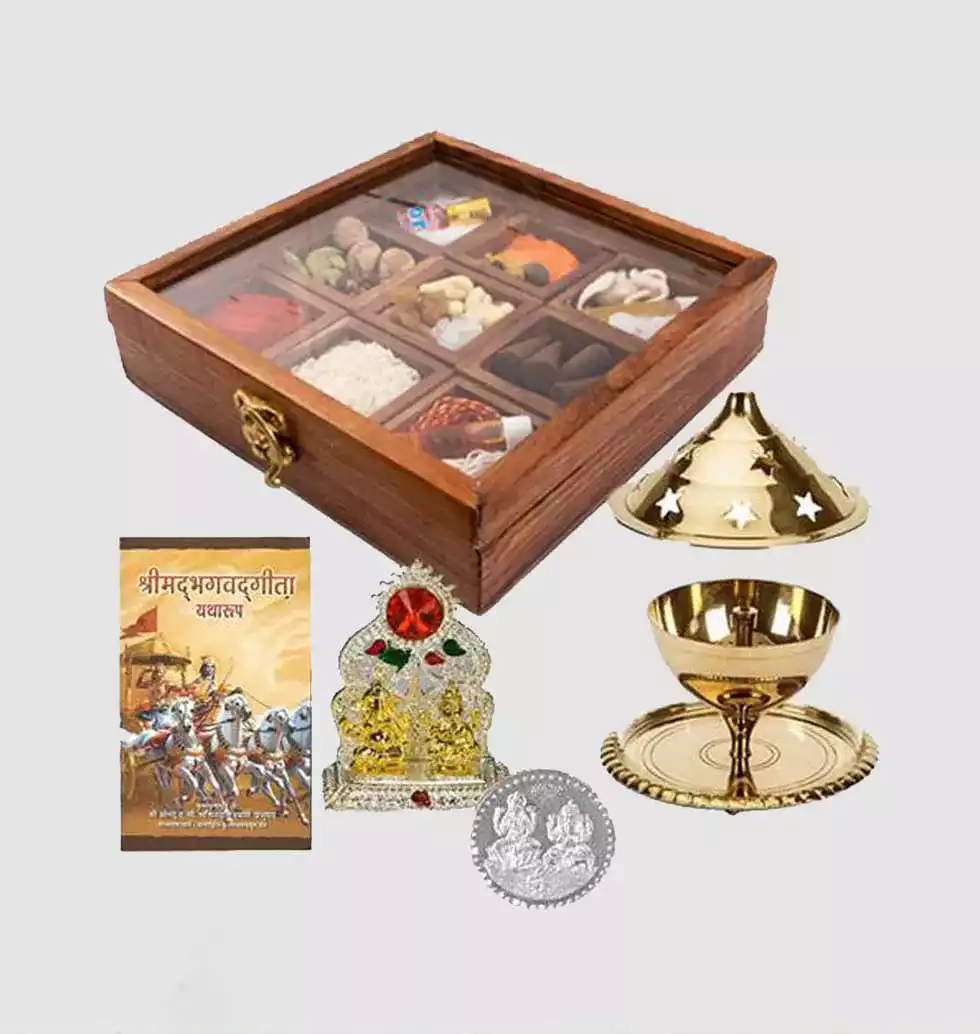 Puja Gift In Wooden Box