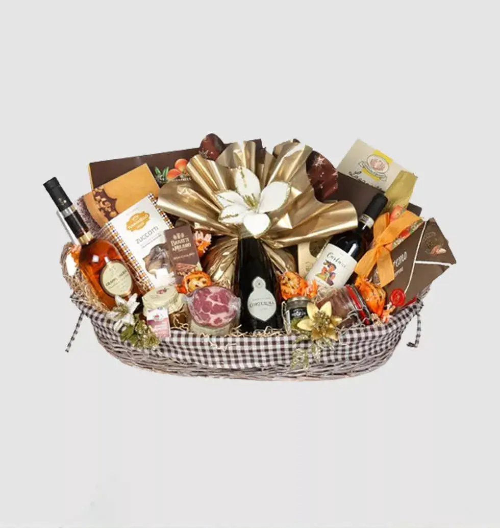 Gifts In A Wicker Basket