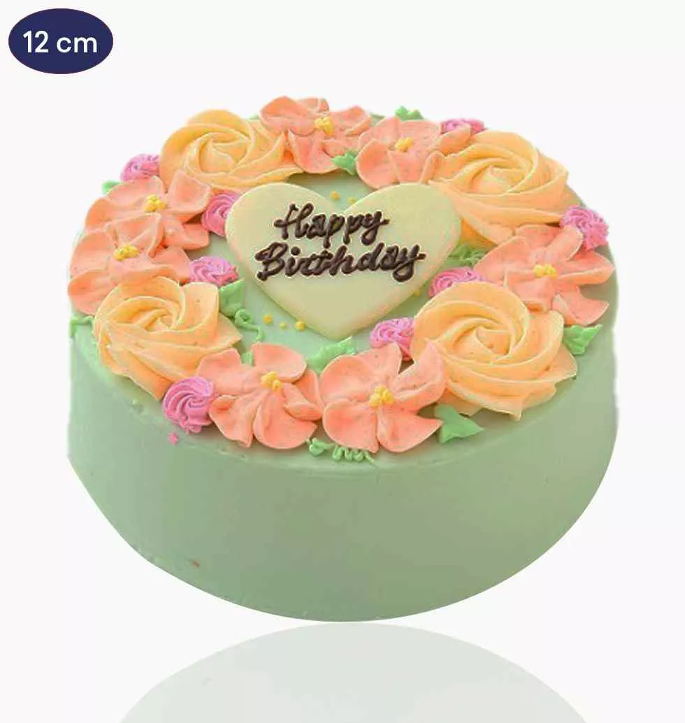 Creamy Cake With Flory Decoration