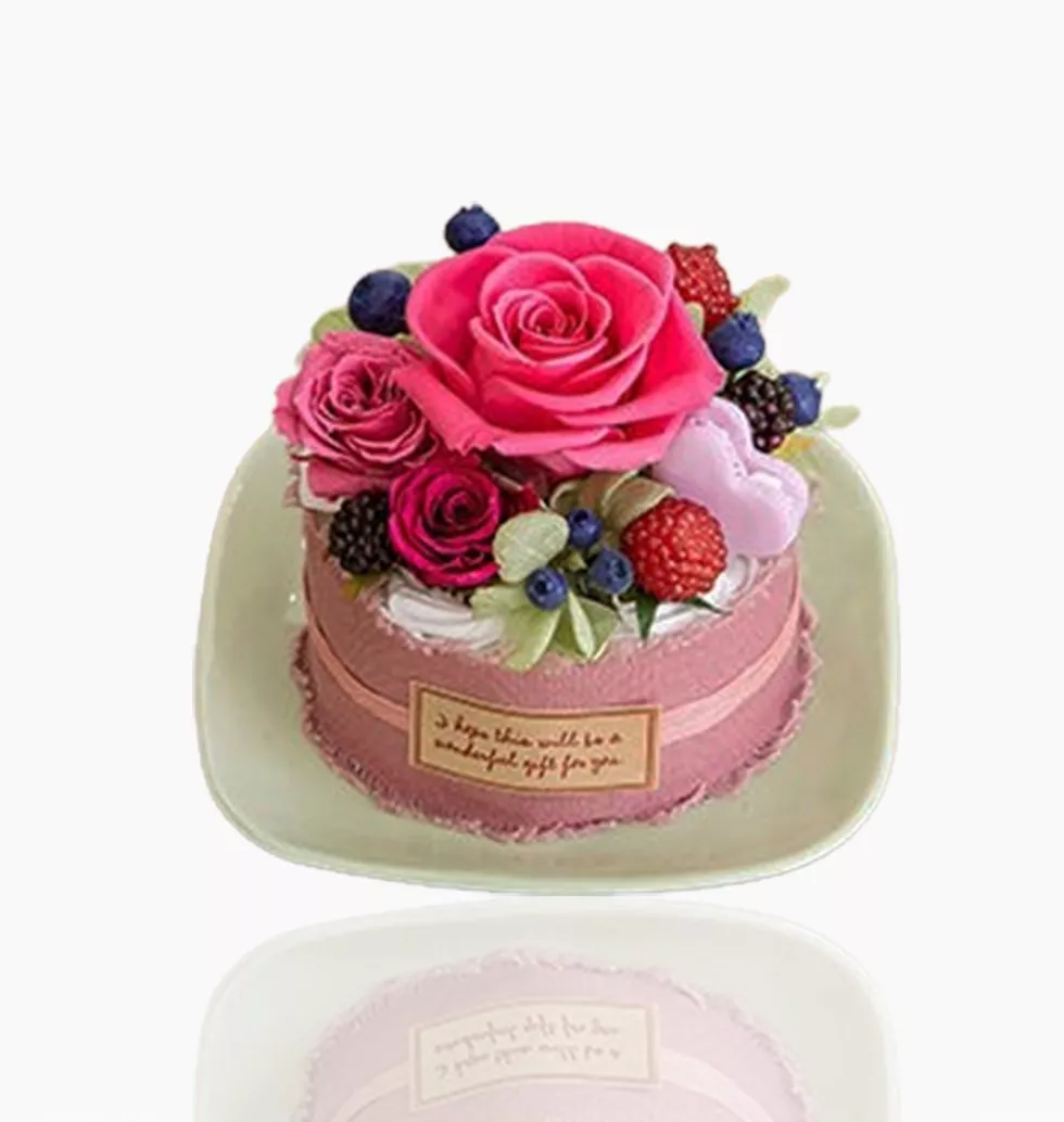 Charming Blossoms: Cake-like Floral Gift