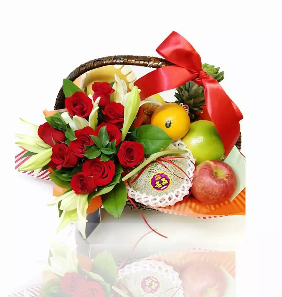 Arrangement Fruits & Flowers