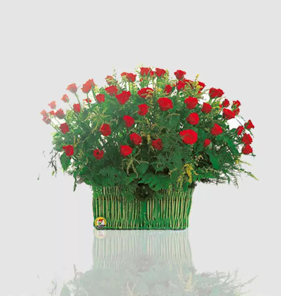 100 Roses With Greenery 