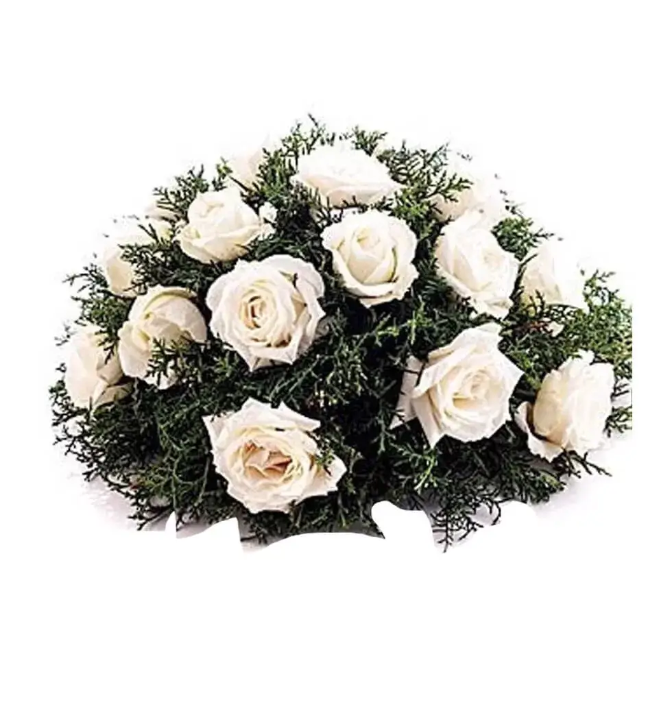Wreath With White Roses