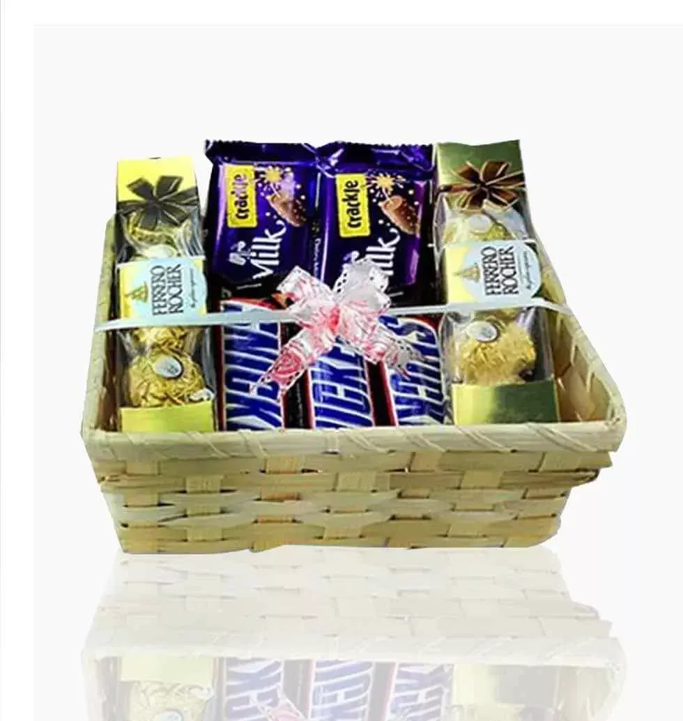 Chocolate Delicacies In A Basket