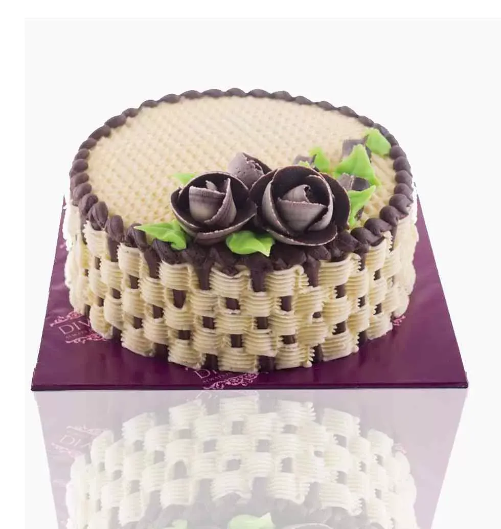 Chocolate Cake In Flower Basket