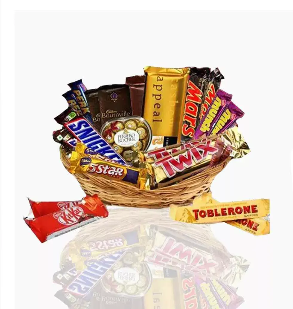 A Wonderful Assortment Of Chocolates Basket