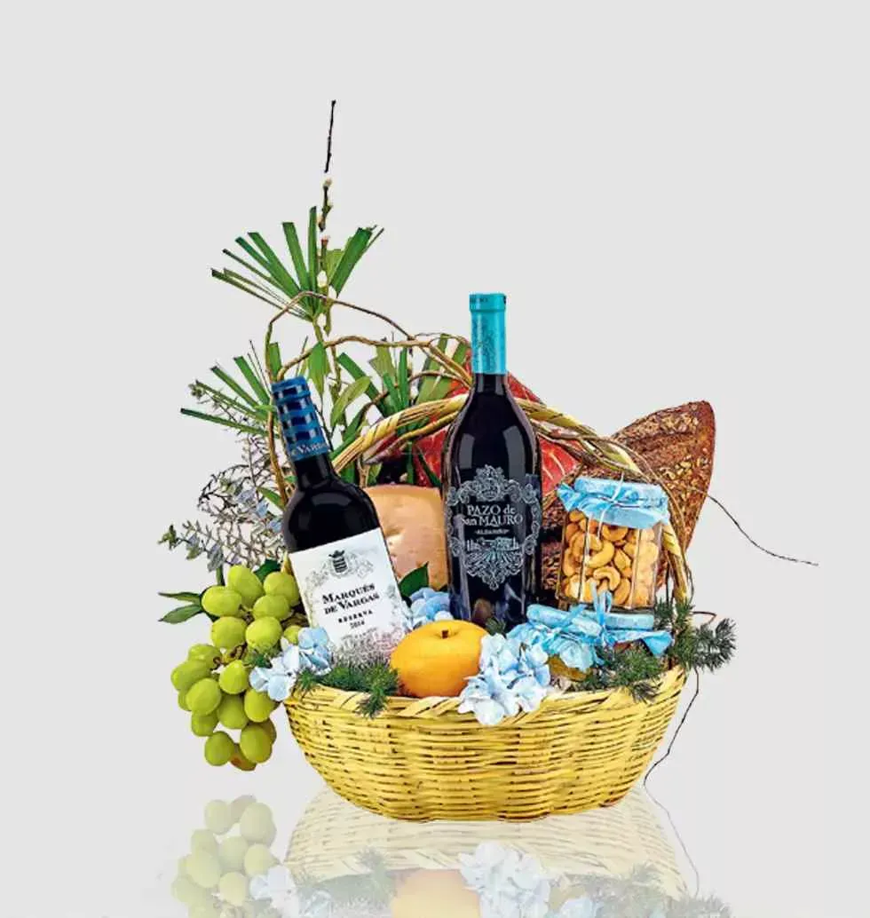 Deluxe Wine and Gourmet Gift Basket