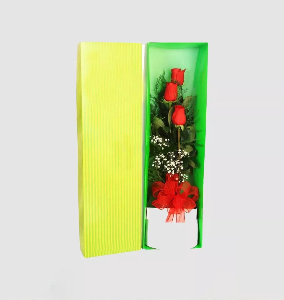 Gift Box With 3 Roses