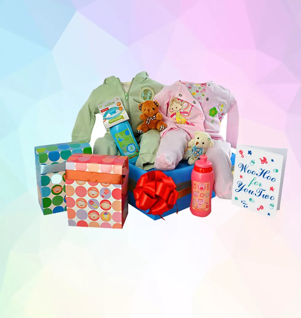 Twins Baby Shower Gift Basket