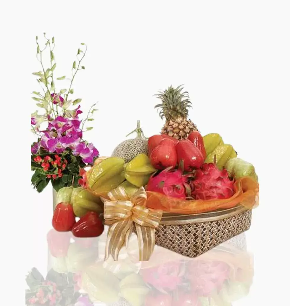 Fruits Basket with Orchids