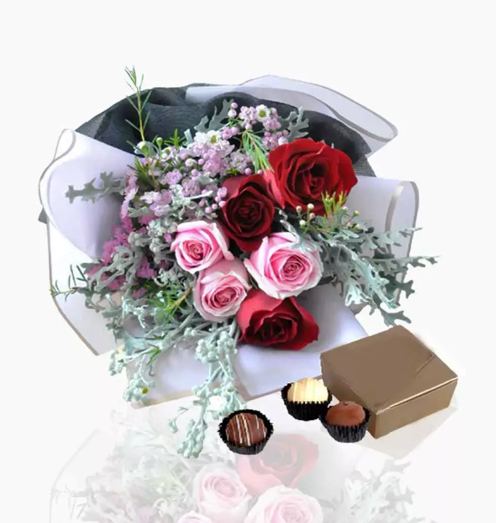 Sweet Rose Bouquet and Chocolate